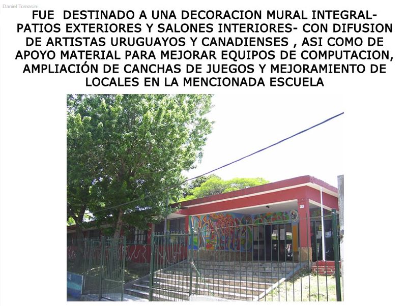 Daniel Tomasini intervenciones murales Proyecto Pintores uruguayos y canadienses escuela Canadá barrio La Teja
