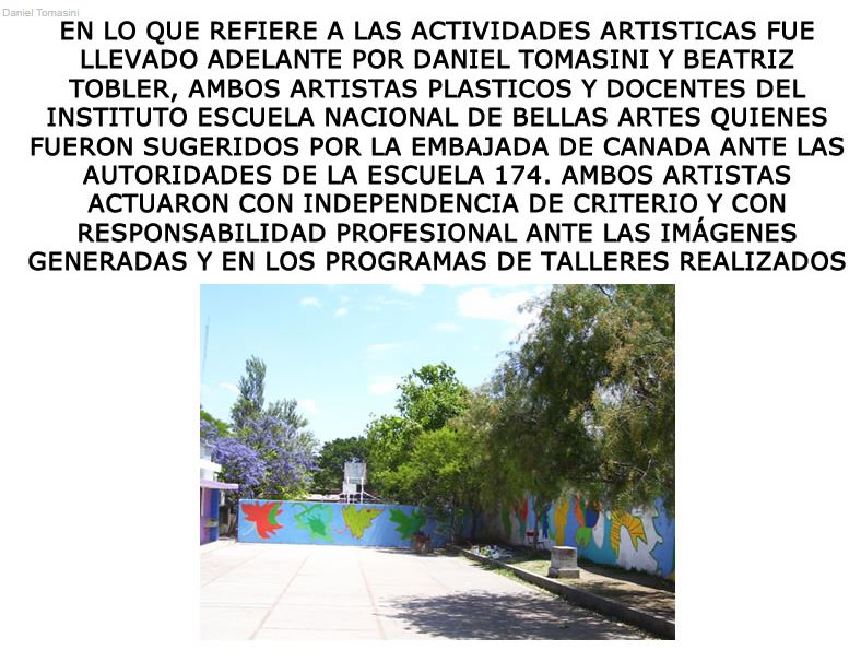 Daniel Tomasini intervenciones murales Proyecto Pintores uruguayos y canadienses escuela Canadá barrio La Teja