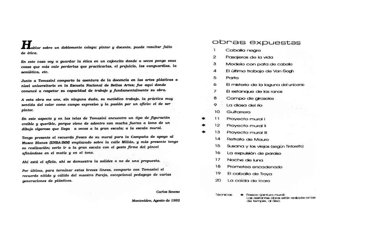 Daniel Tomasini exposiciones óleos y frescos