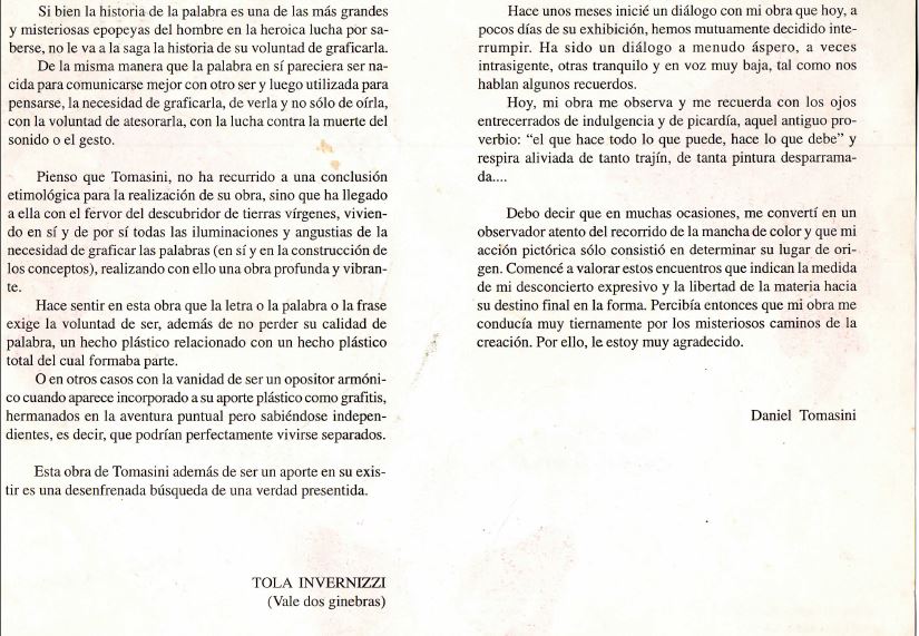 Daniel Tomasini José Artigas exposición  recuerdos Centro de Artistas plásticos 