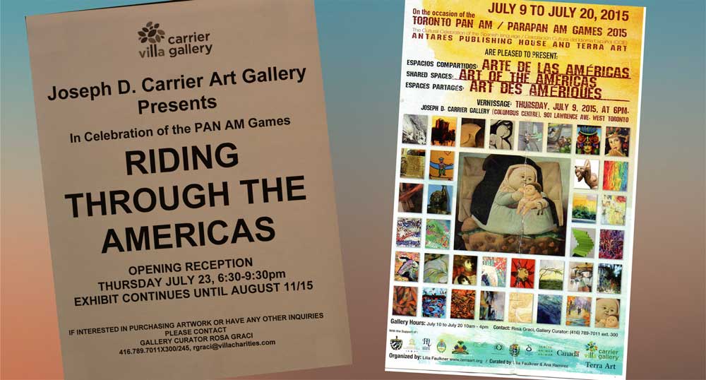 Daniel Tomasini exposición realizada en Columbus Center Toronto Cabalgando por las Américas 