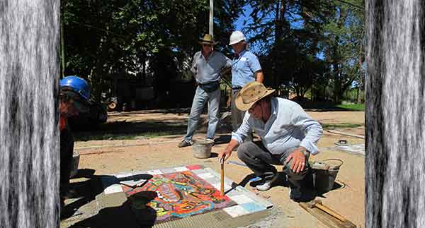 Daniel Tomasini extensión universitaria  paneles mosaicos de piso Monte de la Francesa