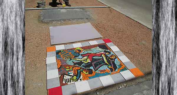 Daniel Tomasini extensión universitaria  paneles mosaicos de piso Monte de la Francesa