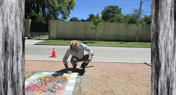 Daniel Tomasini extensión universitaria  paneles mosaicos de piso Monte de la Francesa