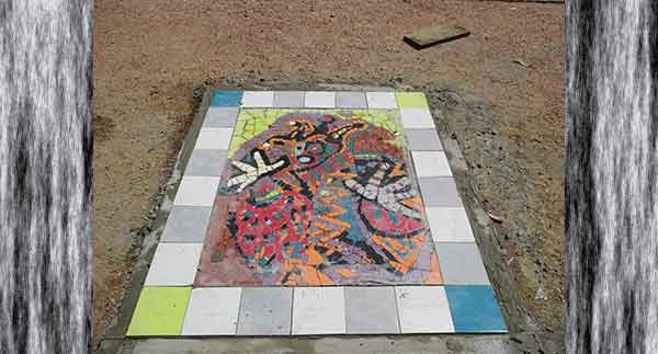 Daniel Tomasini extensión universitaria  paneles mosaicos de piso Monte de la Francesa