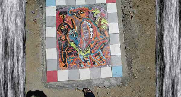 Daniel Tomasini extensión universitaria  paneles mosaicos de piso Monte de la Francesa