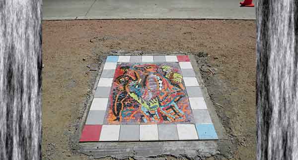 Daniel Tomasini extensión universitaria  paneles mosaicos de piso Monte de la Francesa