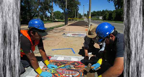 Daniel Tomasini extensión universitaria  paneles mosaicos de piso Monte de la Francesa