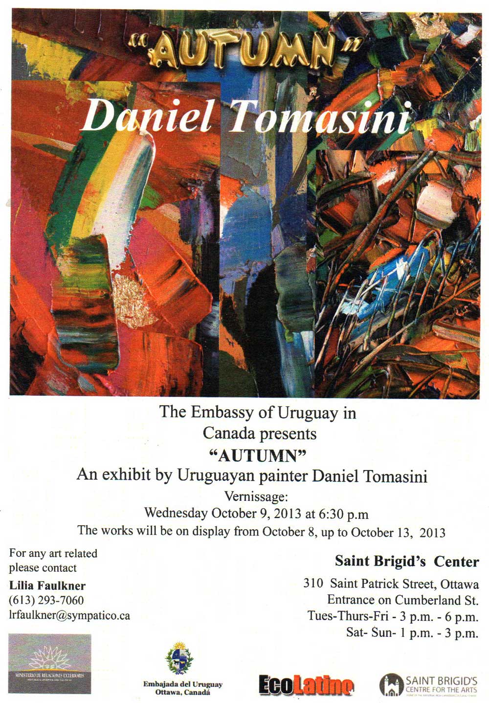 Daniel Tomasini exposicion Otono en Quevec